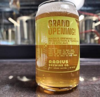 Taproom Grand Opening Beer Can Glass!